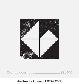 Geometric simple shape in grunge retro style. Universal design element for T-shirt, Posters, Magazine, sale leaflet, billboard, branding