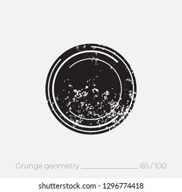Geometric simple shape in grunge retro style. Universal design element for T-shirt, Posters, Magazine, sale leaflet, billboard, branding