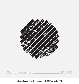 Geometric simple shape in grunge retro style. Universal design element for T-shirt, Posters, Magazine, sale leaflet, billboard, branding