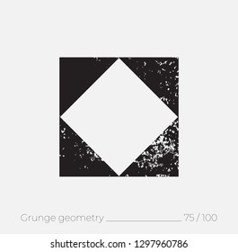 Geometric simple shape in grunge retro style. Universal design element for T-shirt, Posters, Magazine, sale leaflet, billboard, branding