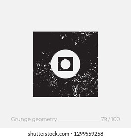 Geometric simple shape in grunge retro style. Universal design element for T-shirt, Posters, Magazine, sale leaflet, billboard, branding