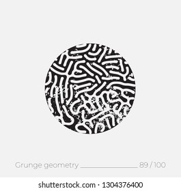 Geometric simple shape in grunge retro style. Universal design element for T-shirt, Posters, Magazine, sale leaflet, billboard, branding