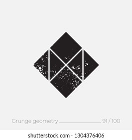 Geometric simple shape in grunge retro style. Universal design element for T-shirt, Posters, Magazine, sale leaflet, billboard, branding