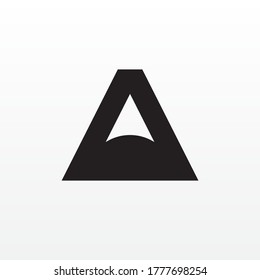 Geometric simple traingle abstract business logo icon design, Letter A