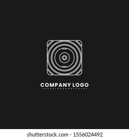 geometric simple white spiral in rounded square shape O logo letter outline design concept isolated on white background.