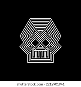 Geometric skull. Abstract skeleton head. Vector illustration