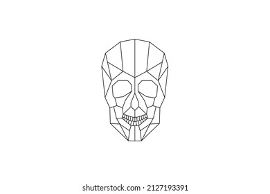 geometric skull illustration vector, skull vector icon for sticker and logo