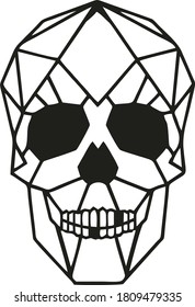 Geometric Skull Line Art For Various Uses