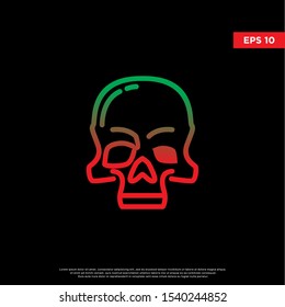 geometric skull logo. using mono line style. modern icon template design