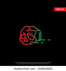 geometric skull logo. using mono line style. modern icon template design