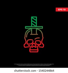geometric skull logo. using mono line style. modern icon template design