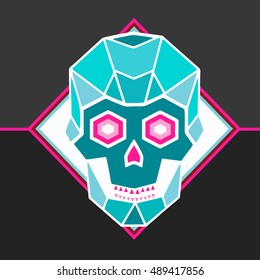 geometric skull, vector illustration