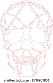 Geometric skull vector for laser cutting on MDF and decoration