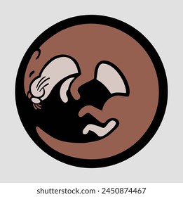 geometric sleeping Otter logo circle color