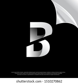 geometric sliced letter b logo. simple design. vector icon illustration