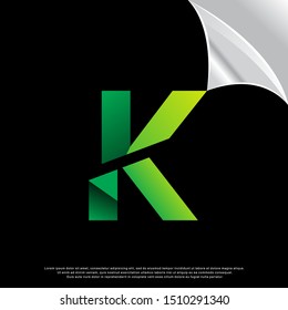 geometric sliced letter k logo. modern design. vector icon illustration