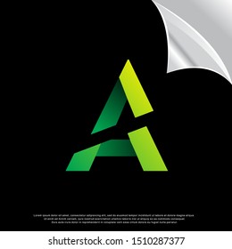 geometric sliced letter a logo. modern design. vector icon illustration