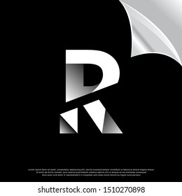 geometric sliced letter r logo. simple design. vector icon illustration