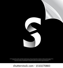 geometric sliced letter s logo. simple design. vector icon illustration