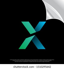 geometric sliced letter x logo. modern design. vector icon illustration