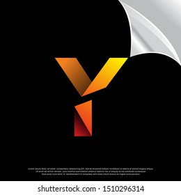 geometric sliced letter y logo. modern design. vector icon illustration