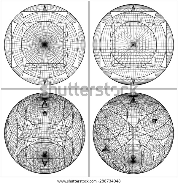 Geometric Sliced Sphere Vector 45 Geometric Stock Vector (Royalty Free ...