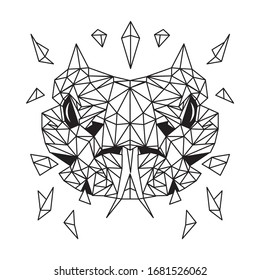 Geometric snake head vector illustration design, good for tatoo and tshirt design also reptile shop logo