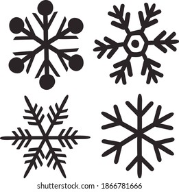 Geometric snow symbol set. Vector Illustration.