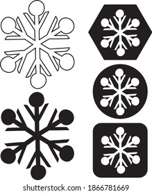 Geometric snow symbol set. Vector Illustration.