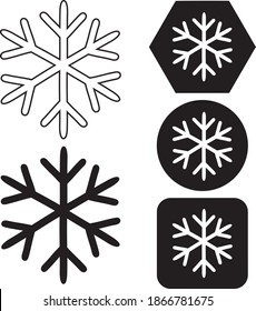 Geometric snow symbol set. Vector Illustration.