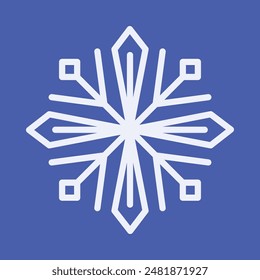 Geometric snowflake in flat style. Winter design element.