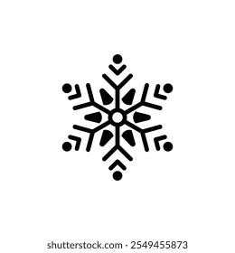 Geométrico Snowflake Icon Design - Símbolo de inverno moderno em preto.