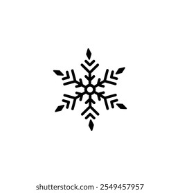 Geometric Snowflake Icon Design – Modern Winter Symbol in Black and White.