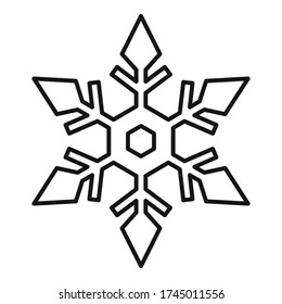 Geometric snowflake icon. Outline geometric snowflake vector icon for web design isolated on white background