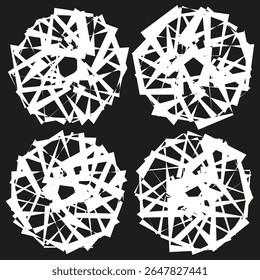 Ícone de floco de neve geométrico. Mandala de inverno. Figura gelada abstrata. Simetria do branco vetorial.