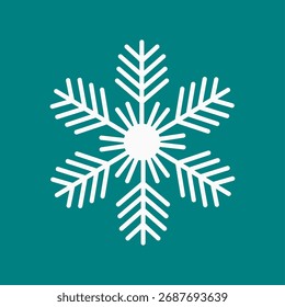 Geometrische Schneeflocke Linie Kunstvektor, detaillierte Winter Kristall Illustration, bearbeitbares Design für Weihnachtsschmuck, Feiertagseinladung und festliche Hintergründe