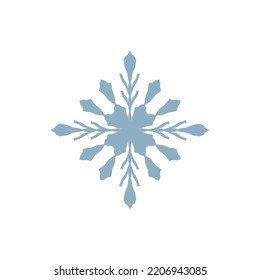 Geometrische Schneeflocke auf weißem Hintergrund