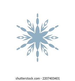 Geometric Snowflake On White Background
