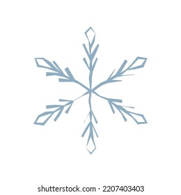 Copo de nieve geométrico sobre fondo blanco