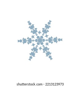 Geometric snowflake on white background