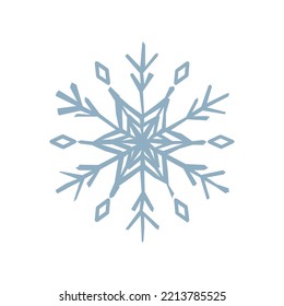 Geometric snowflake on white background