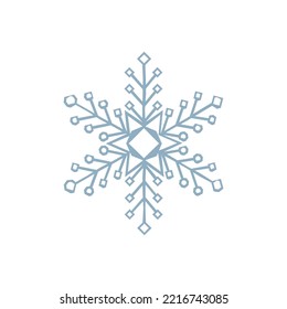 Geometric snowflake on white background