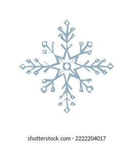 Geometrische Schneeflocke auf weißem Hintergrund