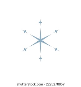 Geometric snowflake on white background