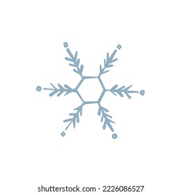 Geometric snowflake on white background