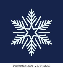 Geometrisches Schneeflocken, symmetrisches Eiskristall, von Hexagonalmustern geformt, mit faszinierenden, fraktalen Designs