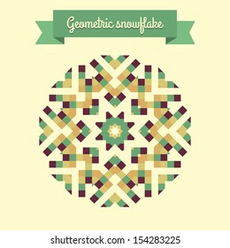 Geometric snowflake turquoise 2