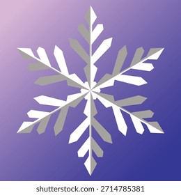 Icono Geométrico Del Invierno Del Copo De Nieve En Un Fondo Púrpura Del Gradiente.