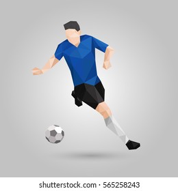 Geometric soccer player control the ball at speed
