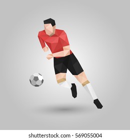 geometric soccer player run with ball design
